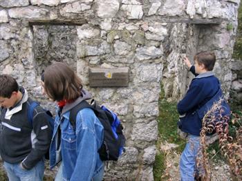 Young students visiting the open-air museum